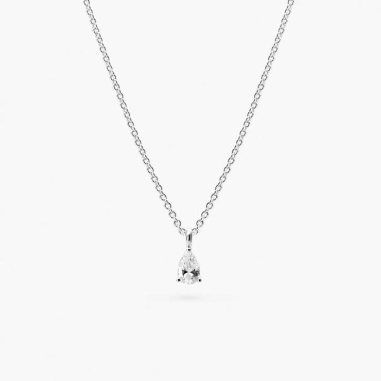 Classic Style Shiny Inlay Water Droplets Lab-Grown Diamonds Necklace 14K Platinum | Lab-grown Diamonds High-end Jewelry 14K Platinum