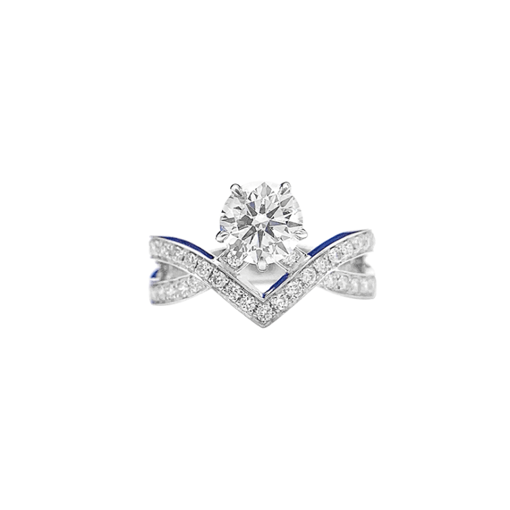 Crown V-Shaped Empty Support 18K Main Stone 1.00Ct Auxiliary Stone Weight 4.17G Net Weight 3.88G 1ct | Lab-grown Diamonds High-end Jewelry 1ct