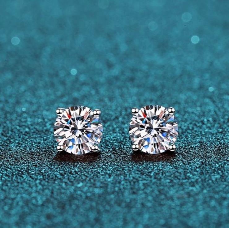 Elegant Simple Style Round Sterling Silver Moissanite Zircon Ear Studs In Bulk 3.5mm Zircon | Moissanite Earrings High-end Jewelry 3.5mm Zircon