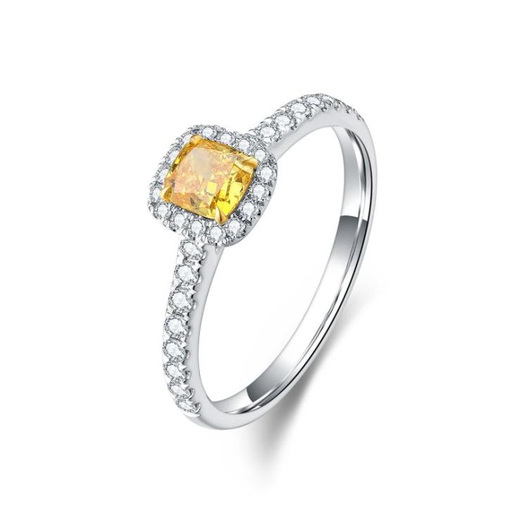 Luxurious Bridal Simple Style Inlay Square Lab-Grown Diamonds Rings Yellow | Lab-grown Diamonds High-end Jewelry Lab-grown Diamonds