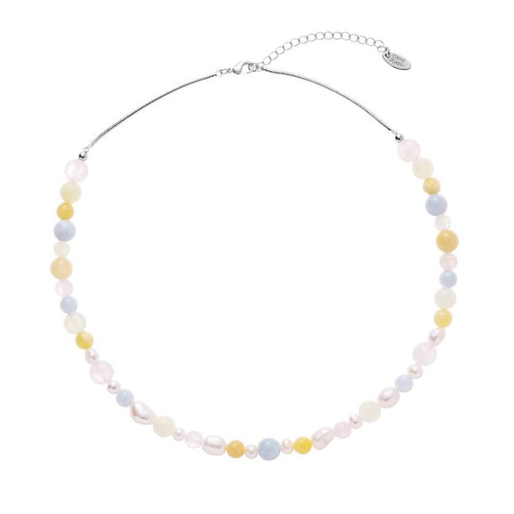 Natural Stone Freshwater Pearl Brass Simple Style Classic Style Beaded Plating Round Necklace Colorful | Freshwater Pearl Jewelry Freshwater Pearl Jewelry Colorful