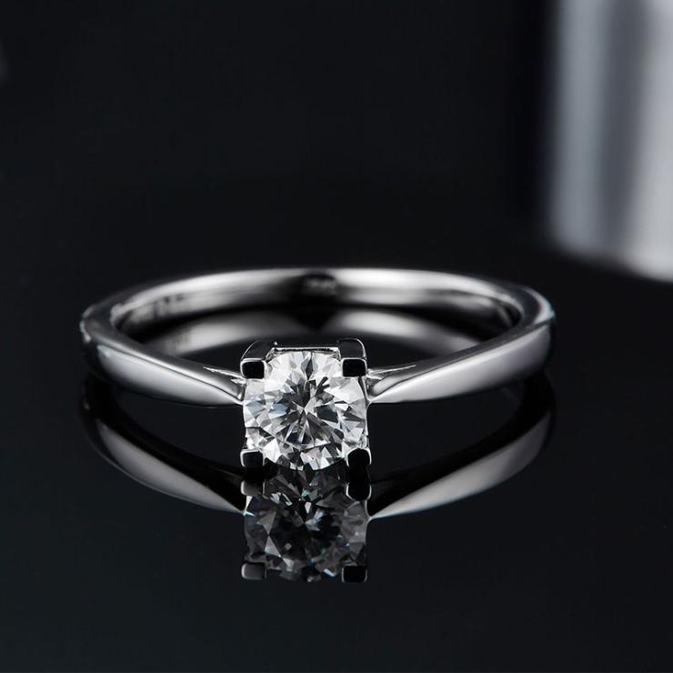 Rhodium Plated Elegant Wedding Shiny Diamond Geometric Lab-Grown Diamonds Rings S925 Silver Cultivation Diamond | Lab-grown Diamonds High-end Jewelry Lab-grown Diamonds