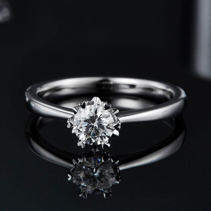 Rhodium Plated Elegant Wedding Shiny Diamond Geometric Lab-Grown Diamonds Rings S925 Silver Cultivation Diamond | Lab-grown Diamonds High-end Jewelry Lab-grown Diamonds