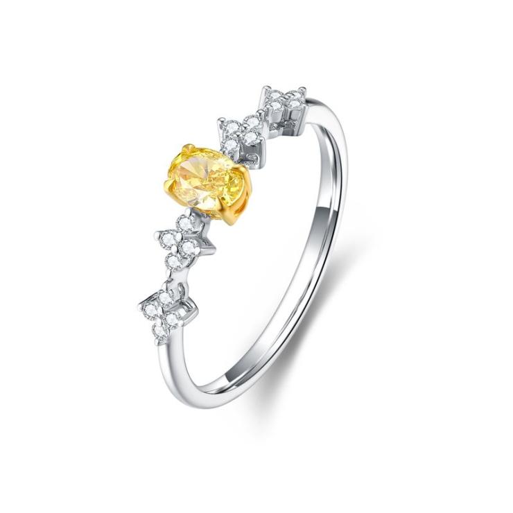 Luxurious Bridal Shiny Inlay Square Lab-Grown Diamonds Rings Yellow | Lab-grown Diamonds High-end Jewelry Lab-grown Diamonds