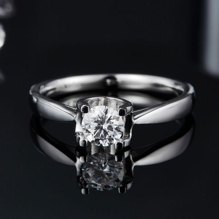 Rhodium Plated Elegant Wedding Shiny Diamond Geometric Lab-Grown Diamonds Rings S925 Silver Cultivation Diamond | Lab-grown Diamonds High-end Jewelry Lab-grown Diamonds